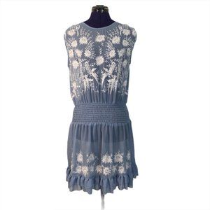 Free People Periwinkle Blue Embroidered Dress